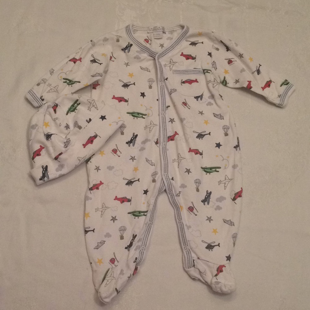 Airplane pajamas and matching hat set